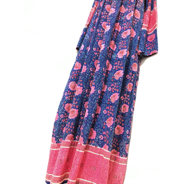 1970s Vintage Indian Cotton Maxi Dress
