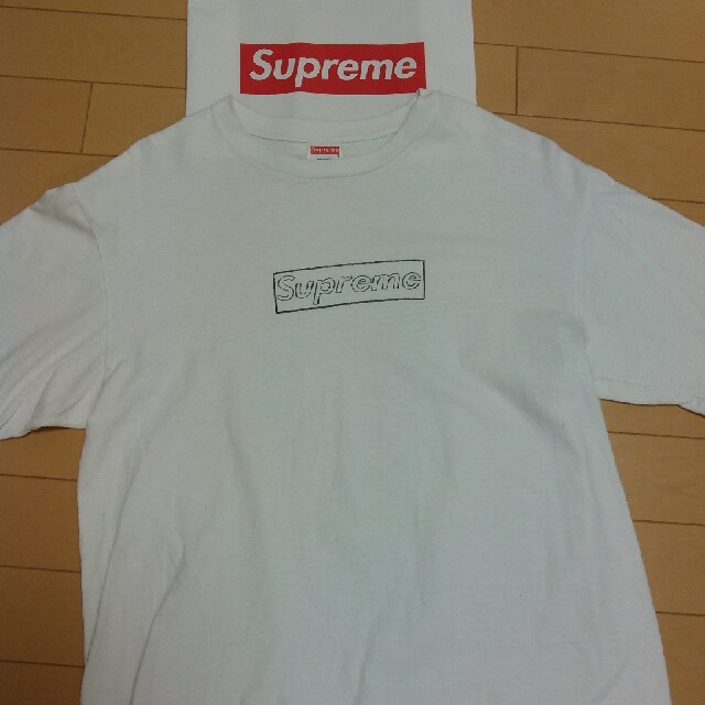 supreme 11ss kaws box logo Tシャツ　白　Mサイズトップス