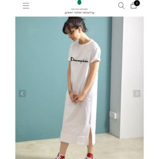 ユナイテッドアローズグリーンレーベルリラクシング(UNITED ARROWS green label relaxing)のチャンピオン ロゴマキシワンピ 未使用新品タグ付き(ロングワンピース/マキシワンピース)