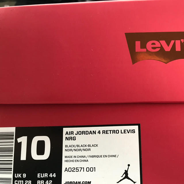 28.0cm JORDAN 4 RETRO LEVI'S NRG BLACK