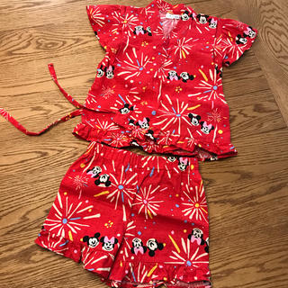 ディズニー(Disney)のミッキー&ミニー 女の子用甚平(甚平/浴衣)