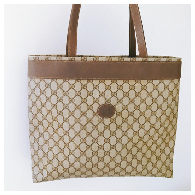 グッチ GUCCI トートバッグ GG柄 レザー PVC 大きめ 美品 正規品
