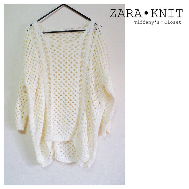 ZARA(ザラ)のZARA ニット ロング トップス 白 レディースのトップス(ニット/セーター)の商品写真