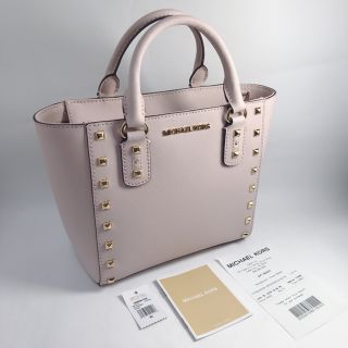 マイケルコース(Michael Kors)の新品！MICHAEL KORS　スタッズ　ハンドバッグ　ピンク/MK(ハンドバッグ)