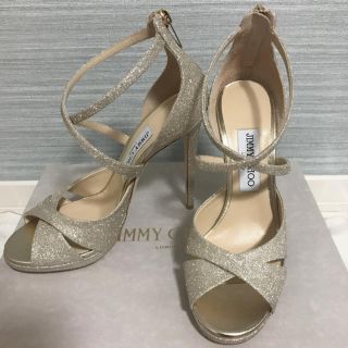 ジミーチュウ(JIMMY CHOO)の《未使用♡美品》最終価格!!キラキラ グリッター サンダル ジミーチュウ(サンダル)