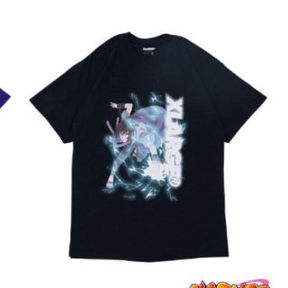 エクストララージ(XLARGE)のXLARGE × ナルト  サスケTシャツ Lサイズ ブラック(Tシャツ/カットソー(半袖/袖なし))