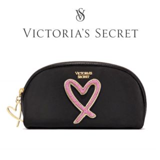 ヴィクトリアズシークレット(Victoria's Secret)のラスト１ ❤︎ ハートが可愛いポーチ ❤︎ ブラック ❤︎ 新品✨(ポーチ)