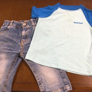 モンベル(mont bell)の少しお値引きモンベルtシャツ100 カエルの刺繍パンツ90(Tシャツ/カットソー)