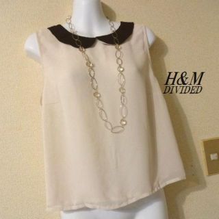 エイチアンドエム(H&M)のH&M DIVIDED♡バイカラーボタンシフォンシャツ(シャツ/ブラウス(半袖/袖なし))