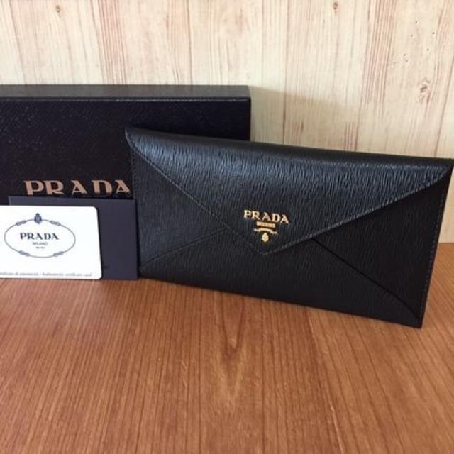 PRADA(プラダ)の再入荷 プラダ レア 長財布 サフィアーノ レター ブラック レディースのファッション小物(財布)の商品写真