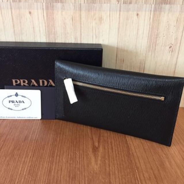 PRADA(プラダ)の再入荷 プラダ レア 長財布 サフィアーノ レター ブラック レディースのファッション小物(財布)の商品写真