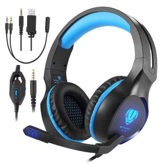 【新品】BUTFULAKEゲーミングヘッドセット 高音質 軽量 雑音抑制マイク付(ヘッドフォン/イヤフォン)