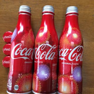 コカコーラ(コカ・コーラ)の中味無し コカコーラスリムボトル 花火2018デザイン 3本(ノベルティグッズ)