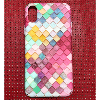 ▼最終価格▼iPhoneX 用ケース ピンク  鱗柄 可愛い 蓄光タイプ(iPhoneケース)