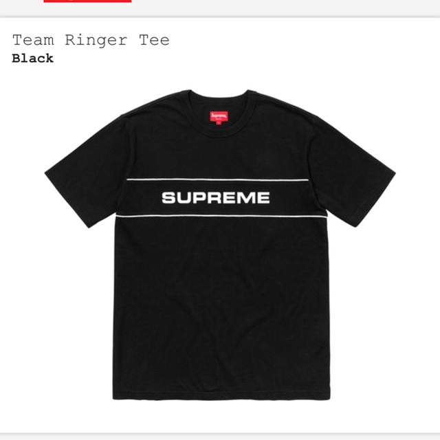 Mサイズ 黒 Supreme Team Ringer Tee チーム リンガー - Tシャツ