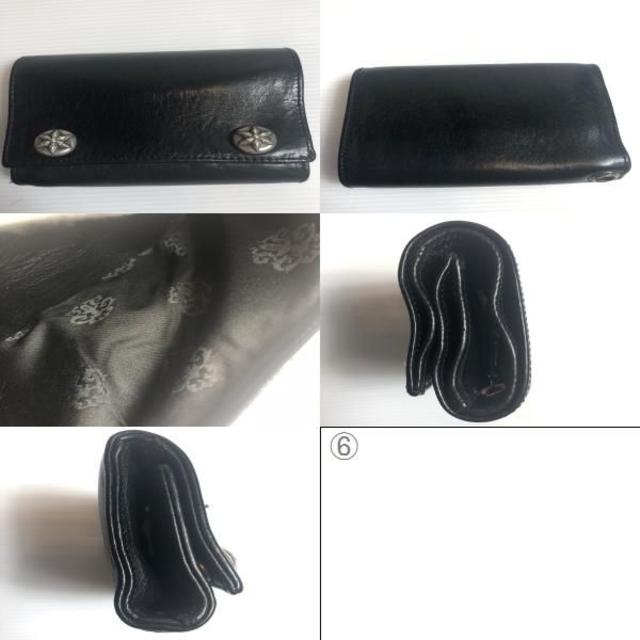 クロムハーツ インボイス原本付 黒 レザー 三つ折り財布　長財布 Chrome Hearts - インボイス原本◇クロムハーツ 3フォールド