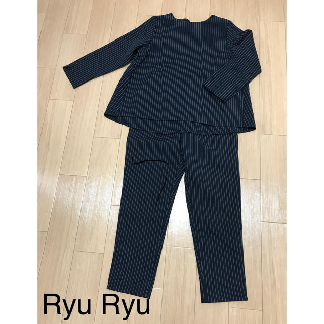 RyuRyu(リュリュ)の値下げ♡セットアップ 【ネイビー系ストライプ】 レディースのパンツ(オールインワン)の商品写真