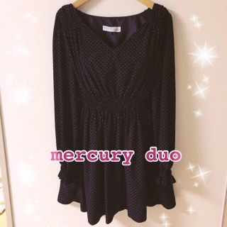 マーキュリーデュオ(MERCURYDUO)の超美品♡シャーリングドットシフォンワンピ(ミニワンピース)