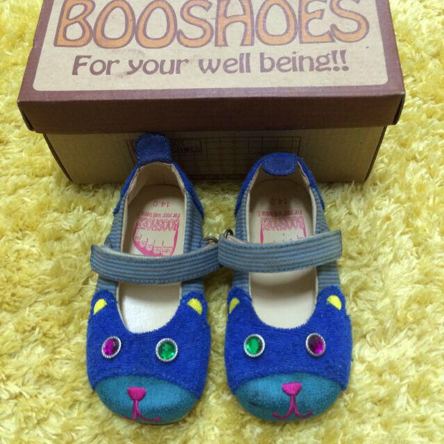 BOOFOOWOO(ブーフーウー)のBOOSHOES♡ストラップネコ14cm キッズ/ベビー/マタニティのキッズ靴/シューズ(15cm~)(その他)の商品写真