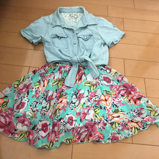 シマムラ(しまむら)の花柄スカート&半袖シャツ 150(スカート)