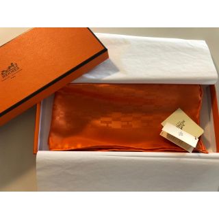 エルメス(Hermes)のHERMES エルメス　 ポケットチーフ バンダナ オレンジ(ハンカチ/ポケットチーフ)