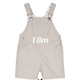 プチバトー(PETIT BATEAU)のプチバトー 2018SS ヒッコリーストライプショートサロペット(カバーオール)