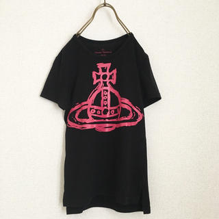 ヴィヴィアンウエストウッド(Vivienne Westwood)のVivienne Westwood   デカオーブプリントTシャツ  ブラック(Tシャツ(半袖/袖なし))