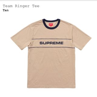 シュプリーム(Supreme)のSupreme Team Ringer Tee M Tan(Tシャツ(半袖/袖なし))