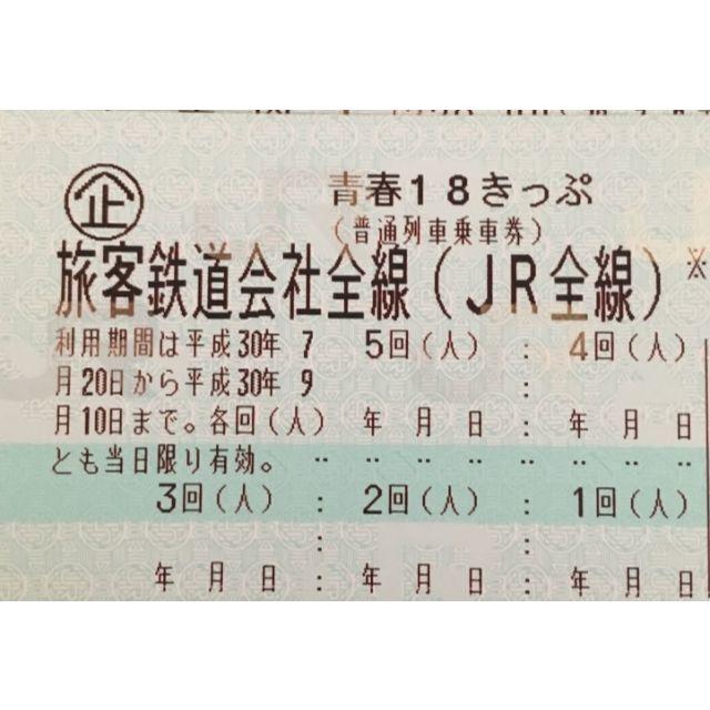 鉄道乗車券実質額面未満★最新 青春18きっぷ　5回分 未使用★返送不要(青春18切符)