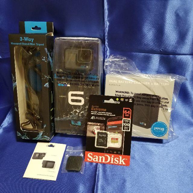 値下げ！6点セット！HERO6 チャージャ　4K対応SD64GB　3way