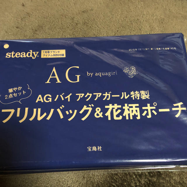 宝島社(タカラジマシャ)のSteady7月号付録 フリルバッグ＆花柄ポーチ レディースのファッション小物(ポーチ)の商品写真