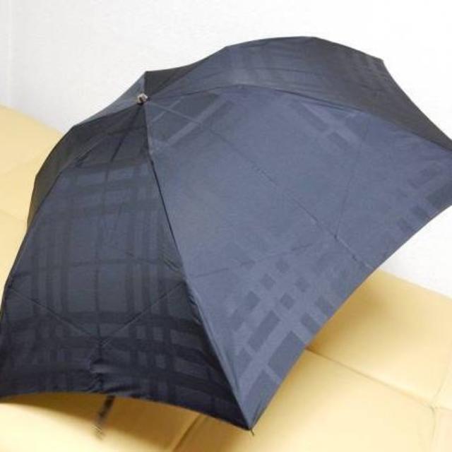 BURBERRY - 新品タグ付□バーバリー□紳士 折りたたみ傘 黒 シャドー 
