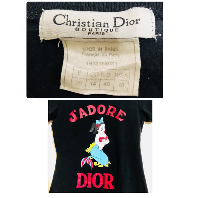 Christian Dior(クリスチャンディオール)のフランス製 ディオール Tシャツ 人魚姫 クリスチャンディオール 半袖  レディースのトップス(Tシャツ(半袖/袖なし))の商品写真