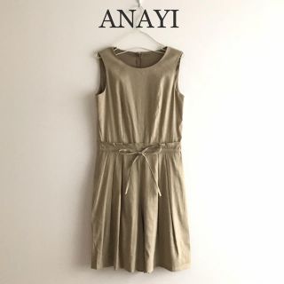 アナイ(ANAYI)のアナイANAYI◇リネンオールインワン パンツ S 上品 春夏 通勤仕事(ひざ丈ワンピース)