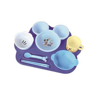 ディズニー(Disney)のミッキーマウス まんぞくプレート ベビー食器(離乳食器セット)