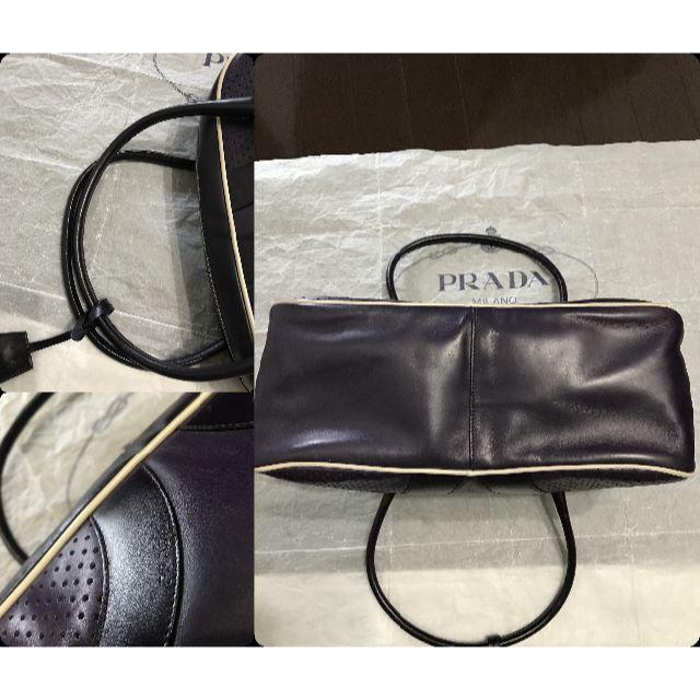 PRADA(プラダ)の●14万プラダ希少パンチング総レザー革ショルダーボストンバッグボーリング●良美 メンズのバッグ(ボストンバッグ)の商品写真