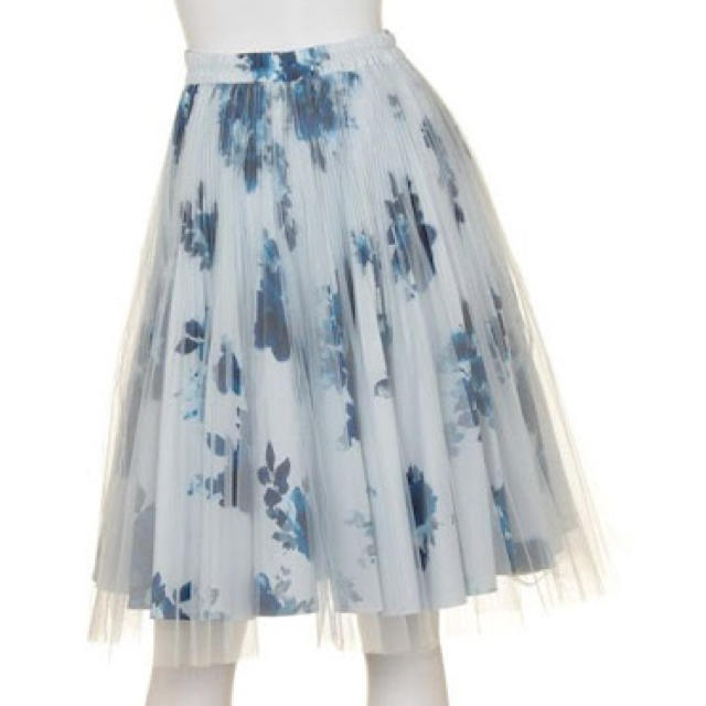 SNIDEL(スナイデル)の花柄 チュールプリーツスカート レディースのスカート(ひざ丈スカート)の商品写真