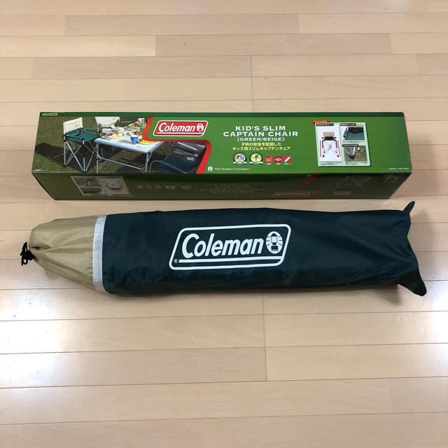 Coleman(コールマン)の【ダイ様専用】コールマン  キッズスリムキャプテンチェア（グリーン/ベージュ） スポーツ/アウトドアのアウトドア(テーブル/チェア)の商品写真