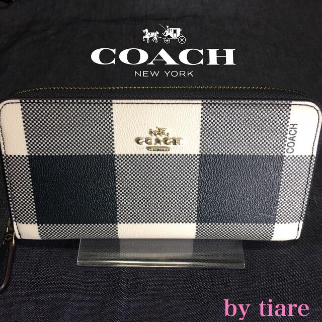 COACH(コーチ)の春夏新作❣️新品コーチ長財布25966 チェックプリント ミッドナイト レディースのファッション小物(財布)の商品写真