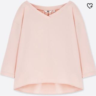 ユニクロ(UNIQLO)の＊あみ様専用＊ ドレープブラウス ピンク XL(シャツ/ブラウス(長袖/七分))