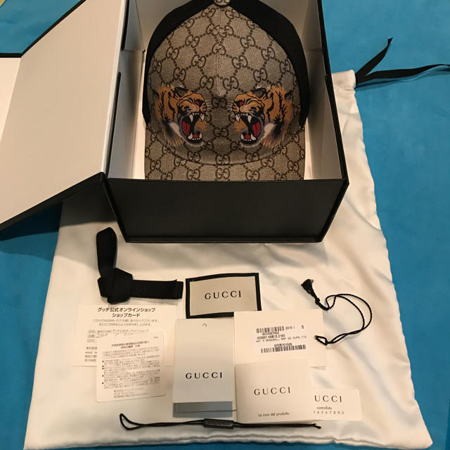 Gucci(グッチ)の専用 GUCCI グッチ タイガー プリント GG キャンバス キャップ メンズの帽子(キャップ)の商品写真