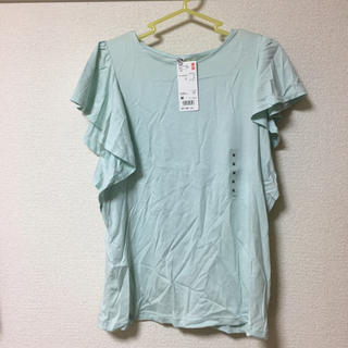 ユニクロ(UNIQLO)のフリルスリーブTシャツ(Tシャツ(半袖/袖なし))