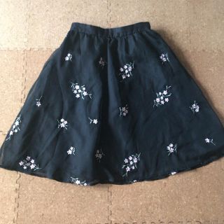 プロポーションボディドレッシング(PROPORTION BODY DRESSING)の花刺繍シフォンスカート(ひざ丈スカート)