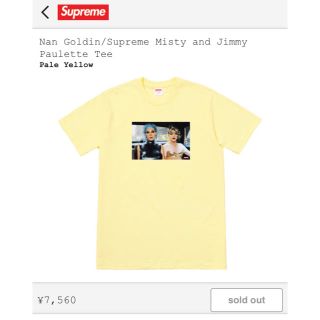 シュプリーム(Supreme)のsupreme nan goldin tee m シュプリーム tシャツ 新作(Tシャツ/カットソー(半袖/袖なし))