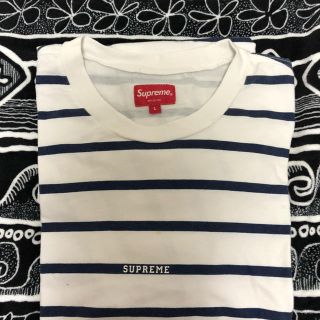 シュプリーム(Supreme)の【美品】supreme   17ss  ボーダーロンT Ｌ(Tシャツ(長袖/七分))