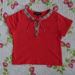 バーバリー(BURBERRY)のバーバリー 半袖カットソー 110 赤(Tシャツ/カットソー)