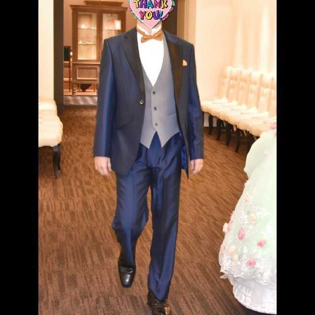 新郎 スーツ タキシード 結婚式 披露宴 ネイビー紺 パーティー ジャケット の通販 By マッサーキング ラクマ