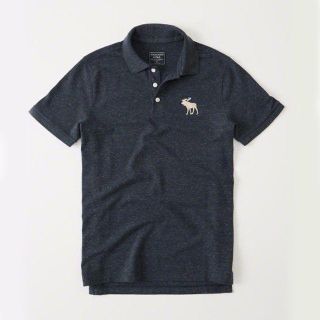 アバクロンビーアンドフィッチ(Abercrombie&Fitch)の★新品★アバクロンビー&フィッチ★ビッグアイコンポロシャツ (Navy/XL)(ポロシャツ)