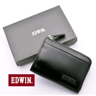 エドウィン(EDWIN)のエドウィン 小銭入れ メンズ コインケース EDWIN 本革 黒 チャック(コインケース/小銭入れ)