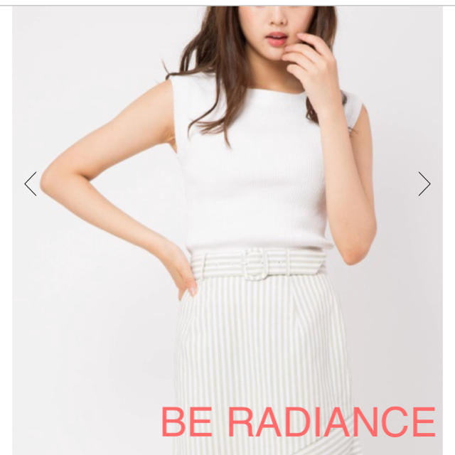 BE RADIANCE(ビーラディエンス)の新品未使用！BE RADIANCE ボートネックフレンチスリーブラメニット レディースのトップス(カットソー(半袖/袖なし))の商品写真